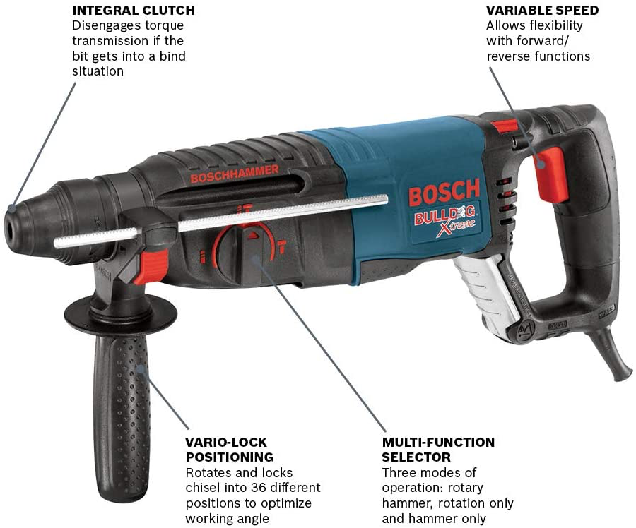 Bosch, Bosch 11255VSR Bulldog Xtreme 1" SDS-Plus Rotary Hammer