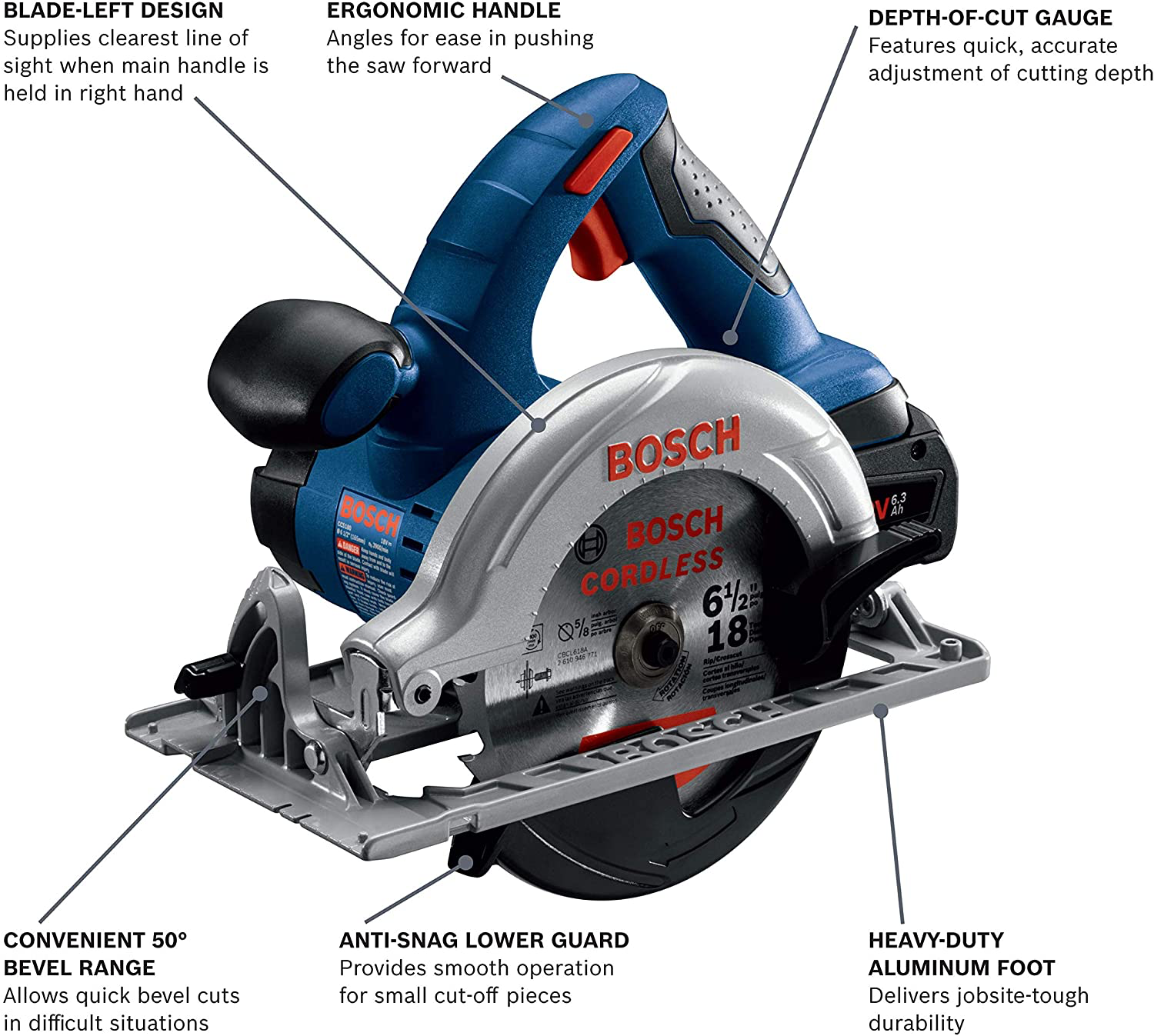 Bosch, Bosch CCS180-B14 18V 6-1/2" Circular Saw Kit