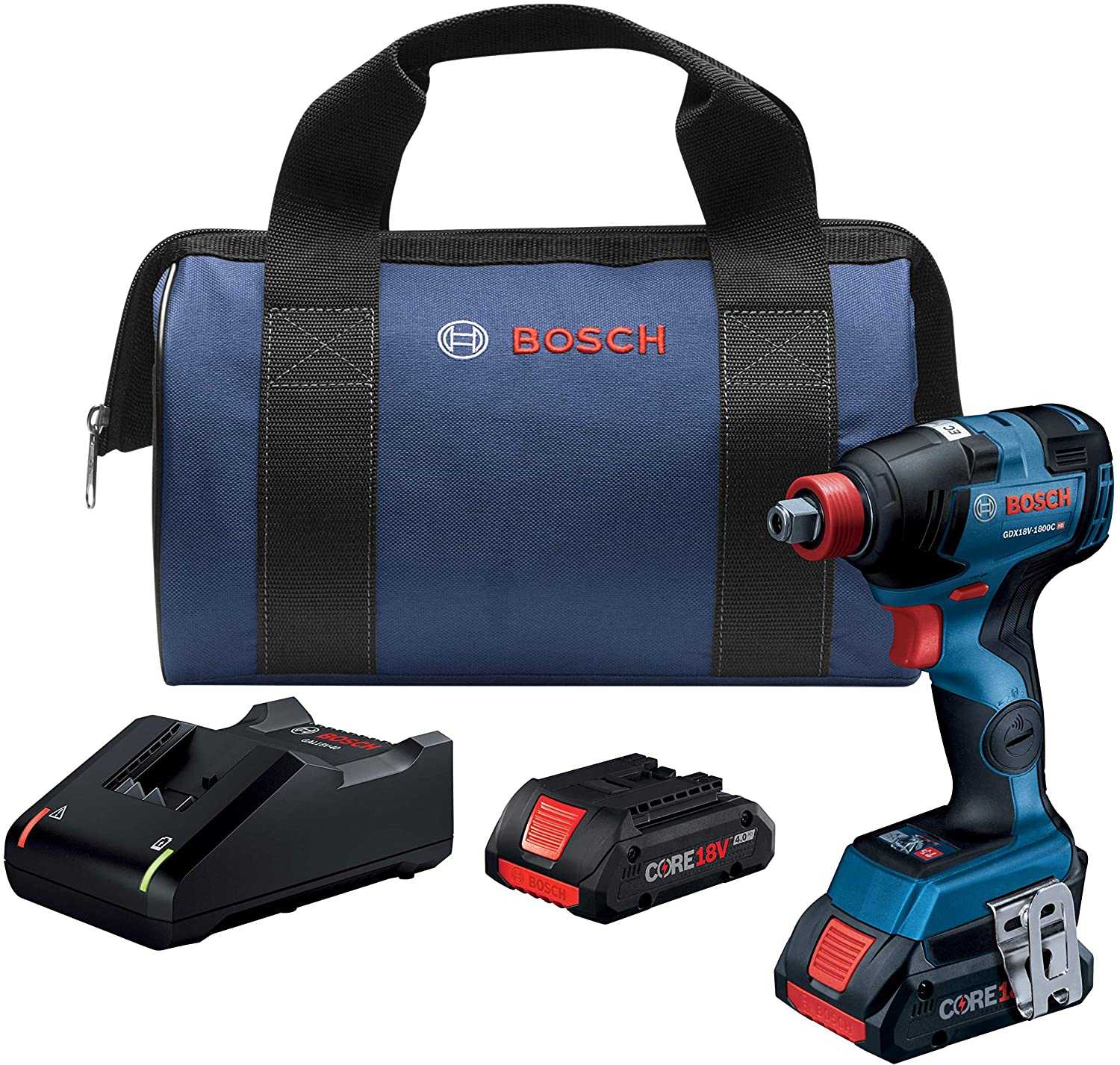 Bosch, Bosch GDX18U-1800CB25 18V EC Brushless Connected-Ready Freak 1/4" and 1/2" Two-In-One Bit/Socket Impact Driver Kit