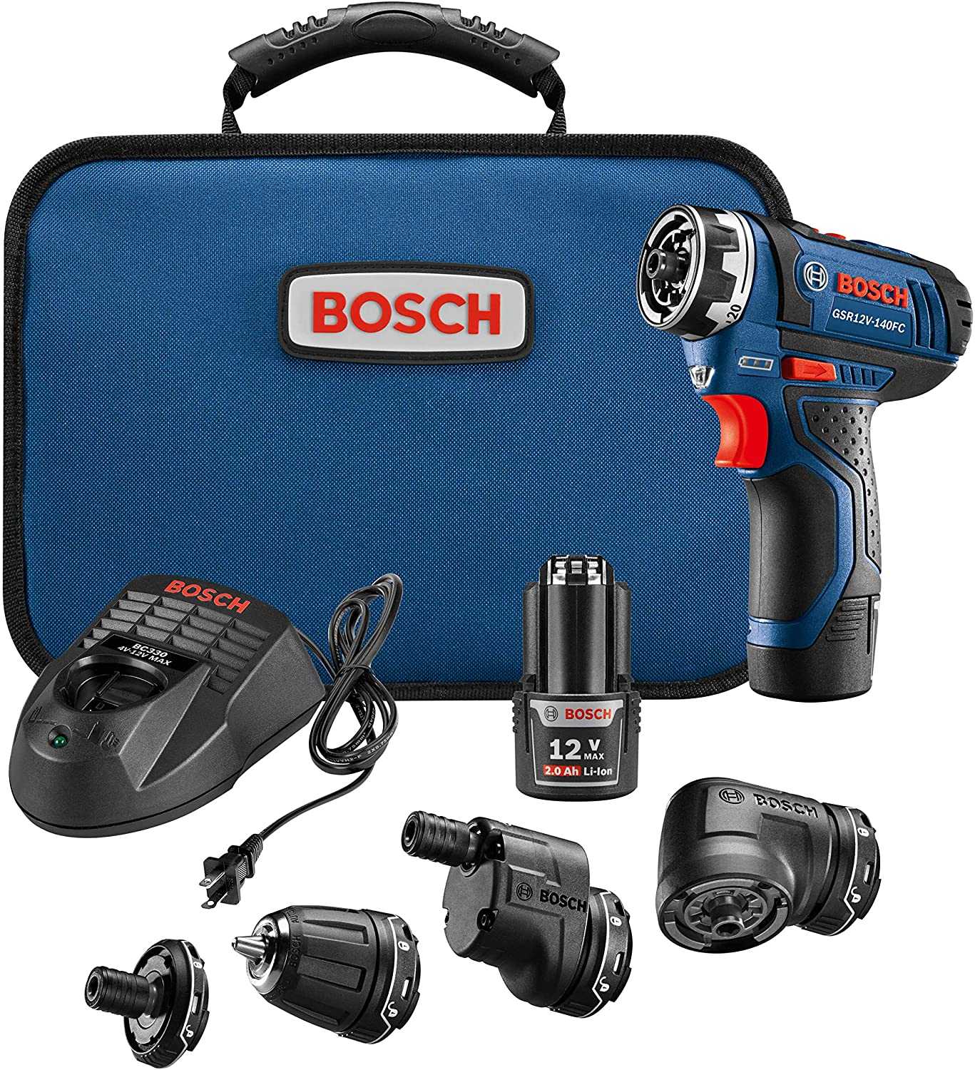 Bosch, Bosch GSR12V-140FCB22 12V Max Flexiclick 5-In-1 Drill/Driver System