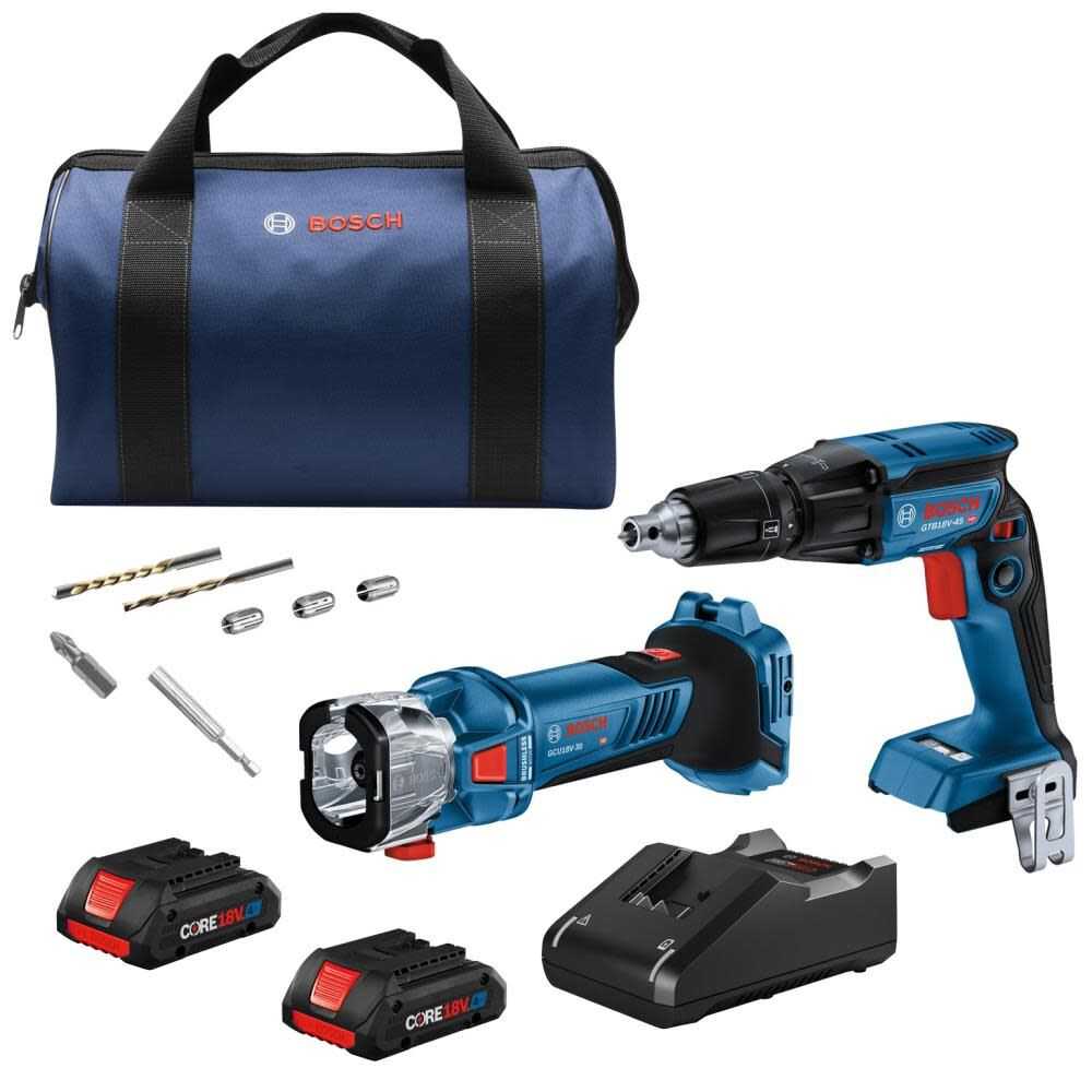 Bosch, Bosch GXL18V-291B25 18V 2-Tool Combo Kit with Brushless Screwgun, Brushless Cut-Out Tool