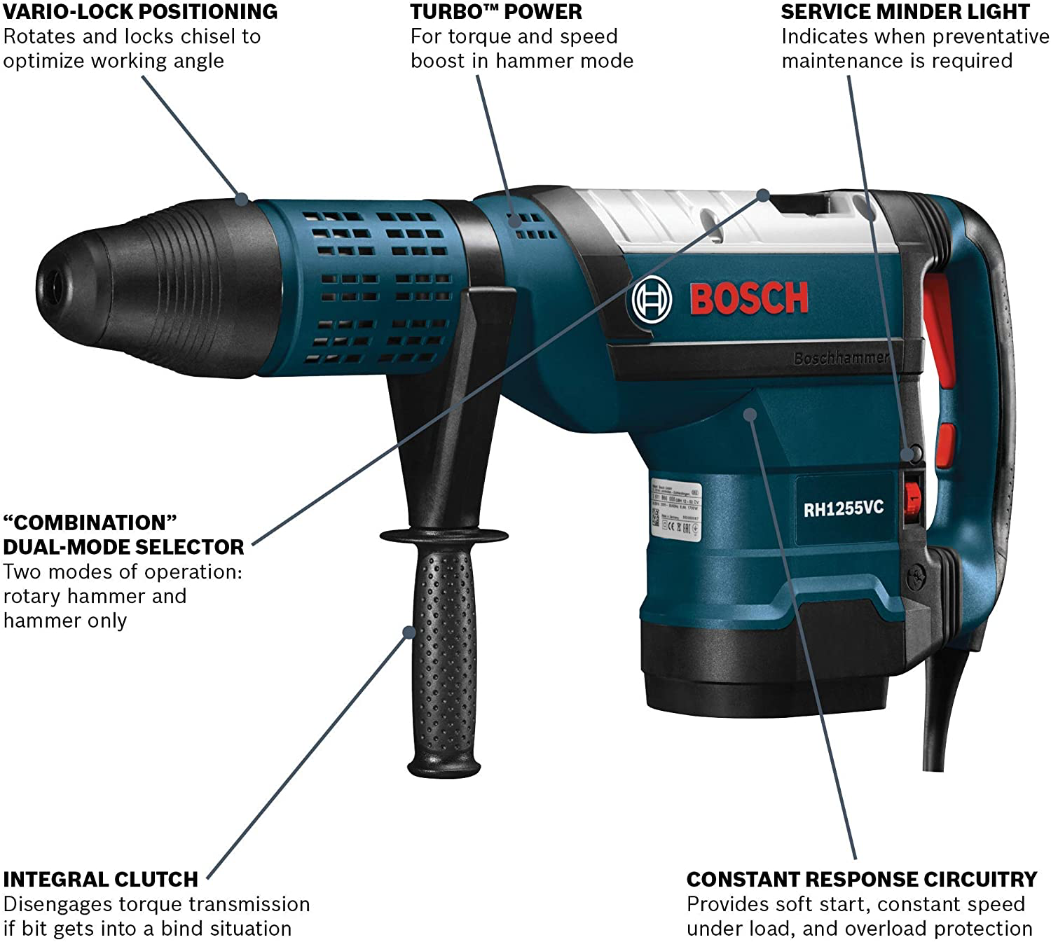 Bosch, Bosch RH1255VC 2" SDS-Max Rotary Hammer