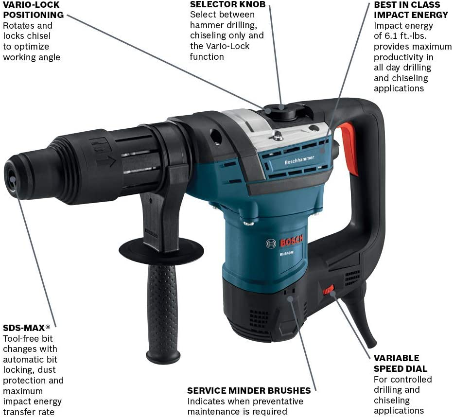 Bosch, Bosch RH540M 1-9/16" SDS-Max Rotary Hammer