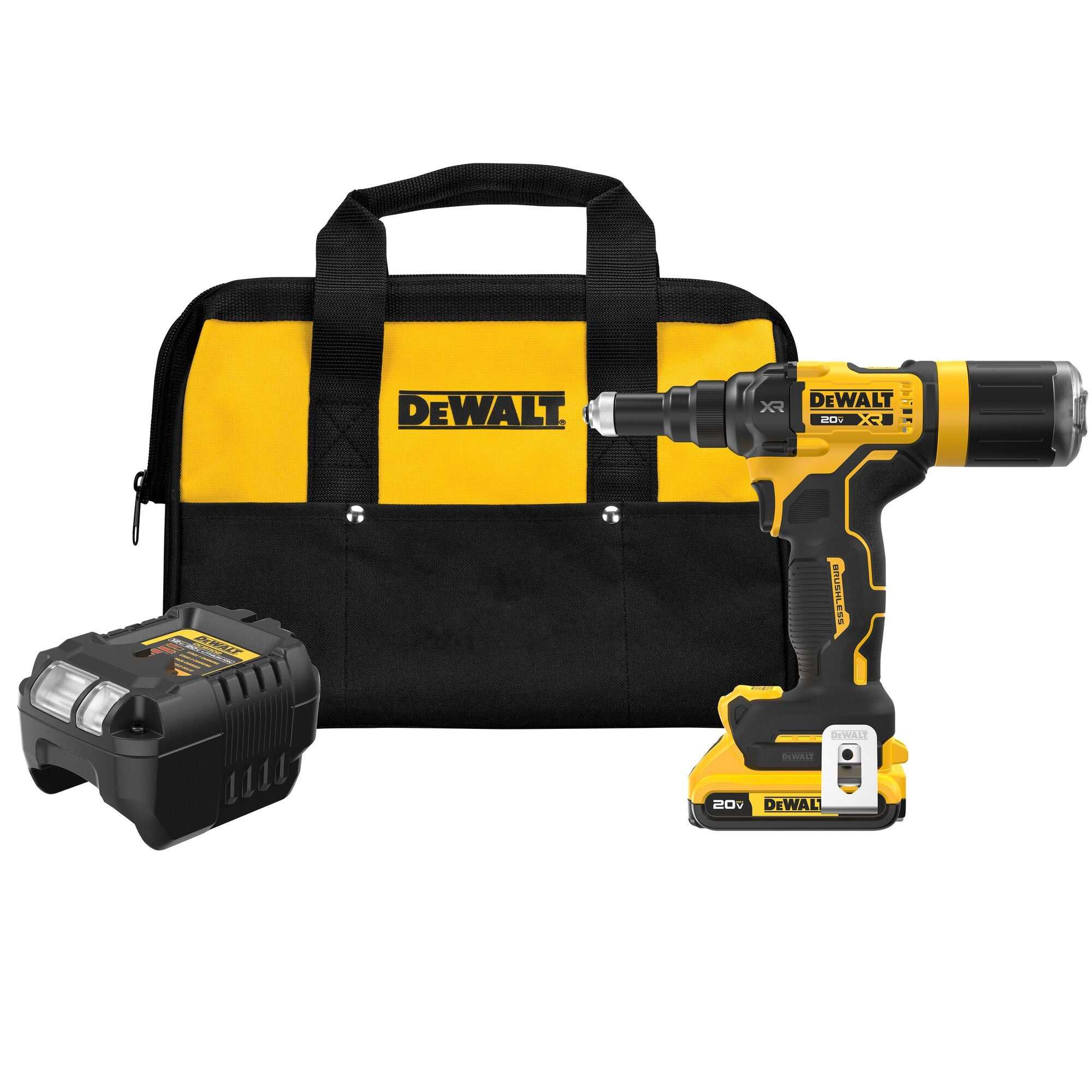 DeWalt, DeWalt DCF403D1 20V MAX XR Brushless Cordless 3/16" Rivet Tool Kit