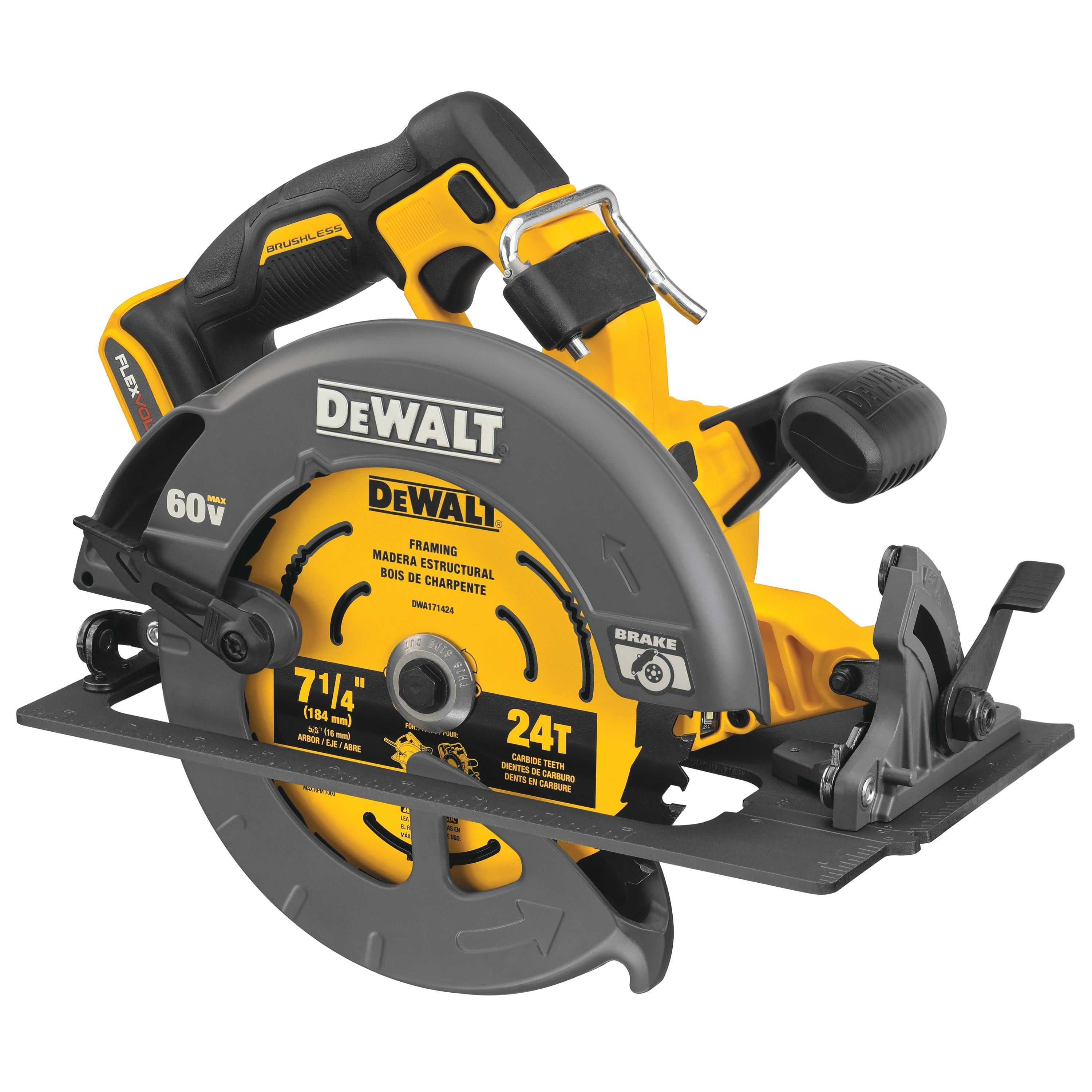 DeWalt, DeWalt DCS578B Flexvolt 60V MAX Brushless 7-1/4"Cordless Circular Saw with Brake (Tool Only)