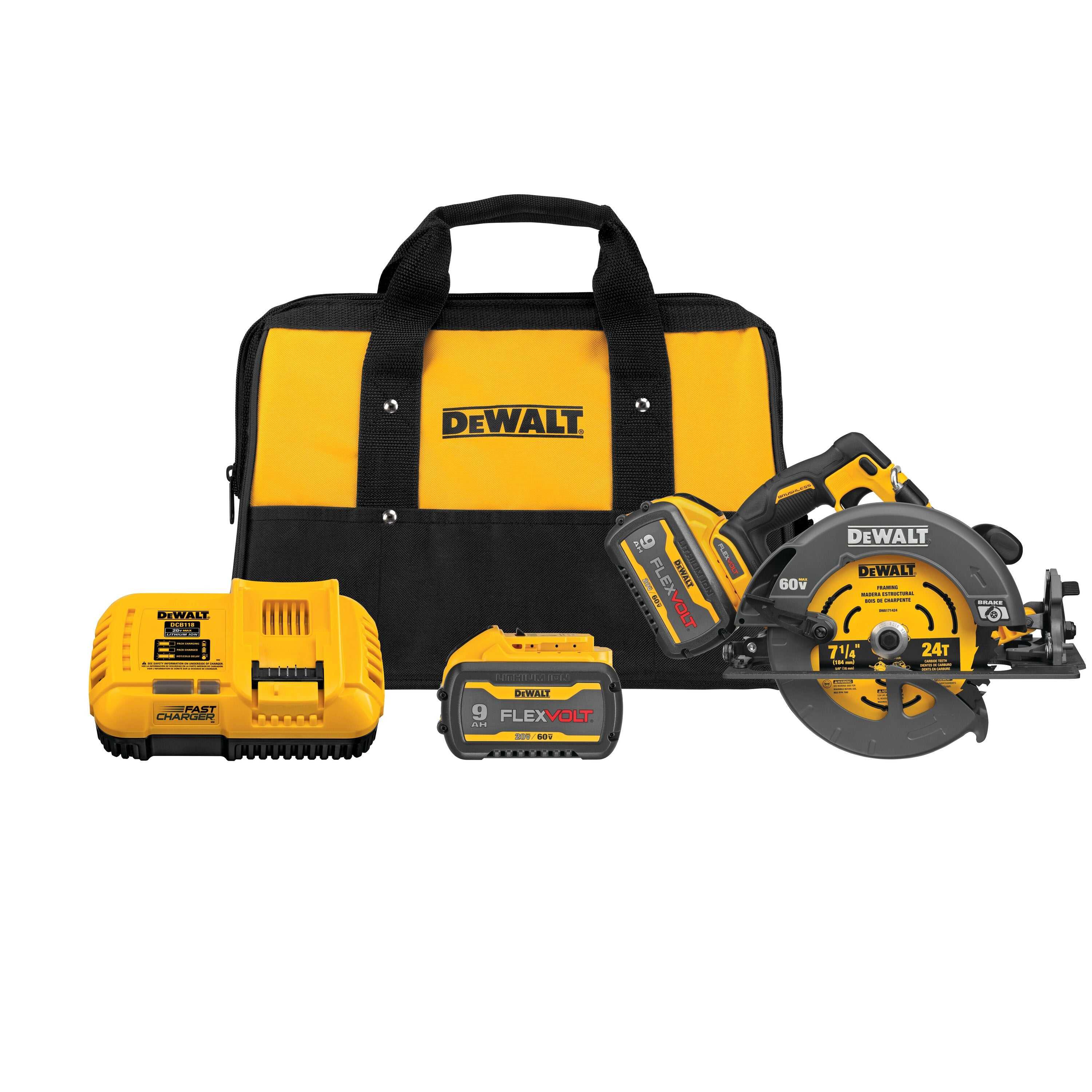 DeWalt, DeWalt DCS578X2 Flexvolt 60V MAX Brushless 7-1/4" Circular Saw Kit