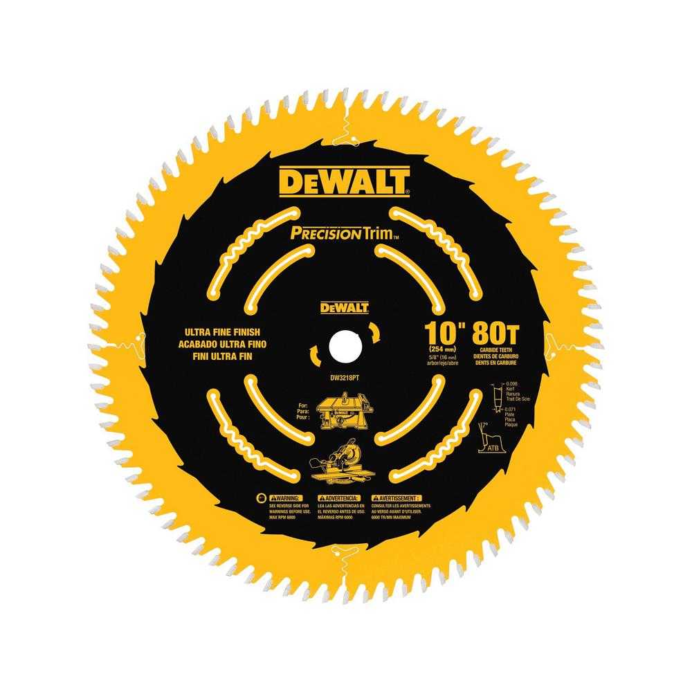 DeWalt, DeWalt DW3218PT 10" 80 Tooth Fine Crosscutting Saw Blade