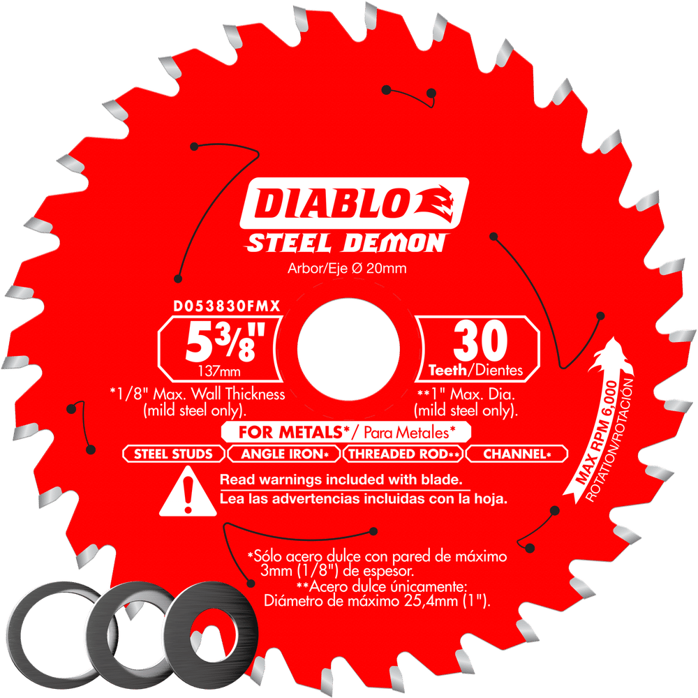 Diablo, Diablo D053830FMX 5-3/8" x 30 Tooth Carbide-Tipped Saw Blade for Metal