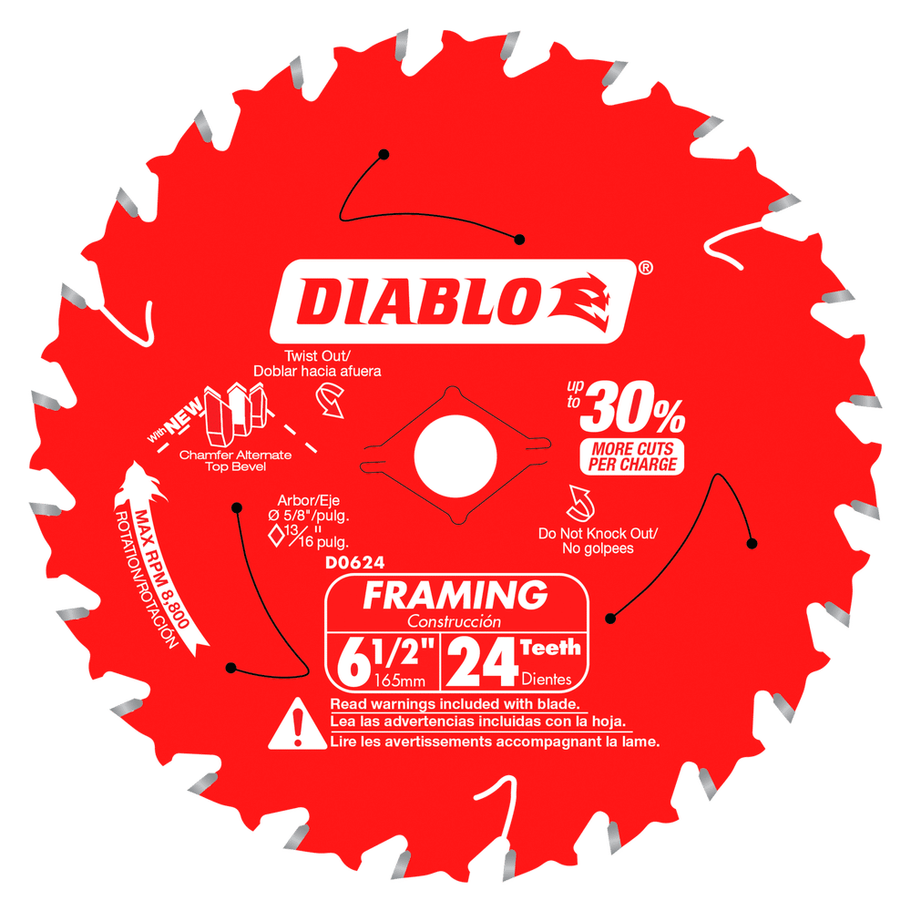 Diablo, Diablo D0624X 6-1/2" x 24 Tooth Framing Saw Blade