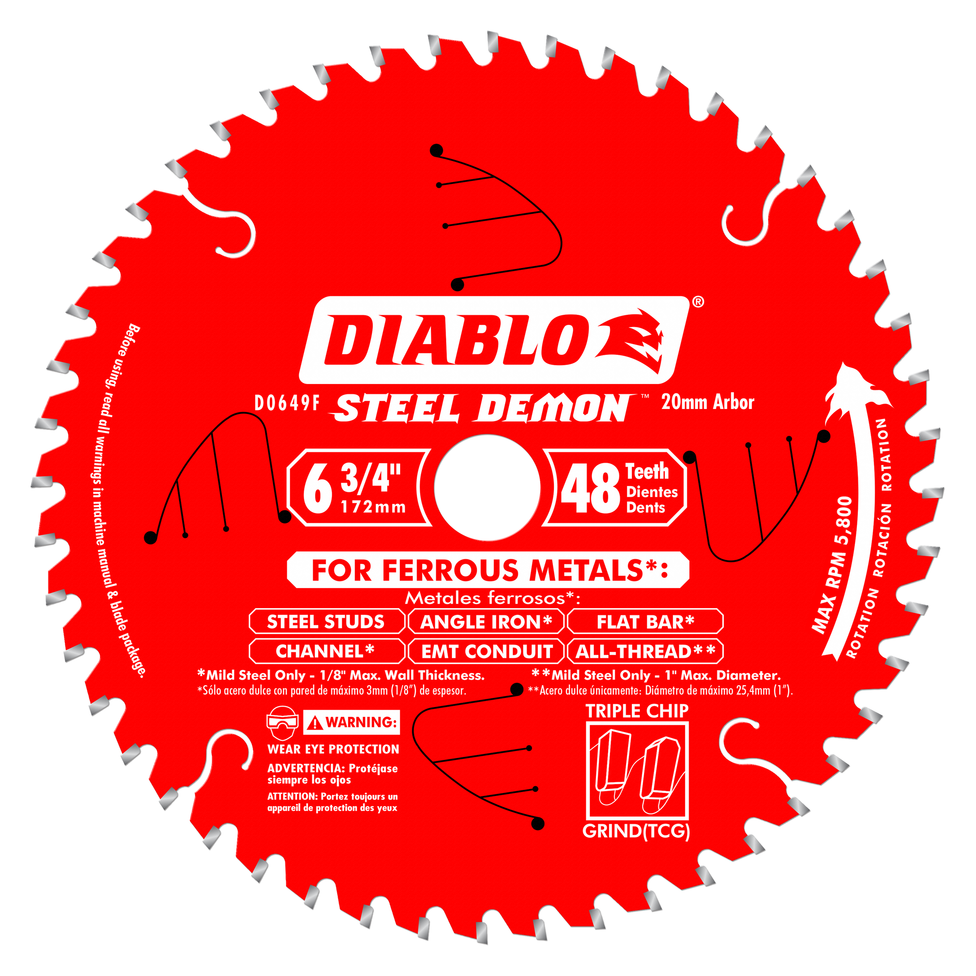 Diablo, Diablo D0649 6-3/4" x 48 Tooth Carbide-Tipped Saw Blade for Metal