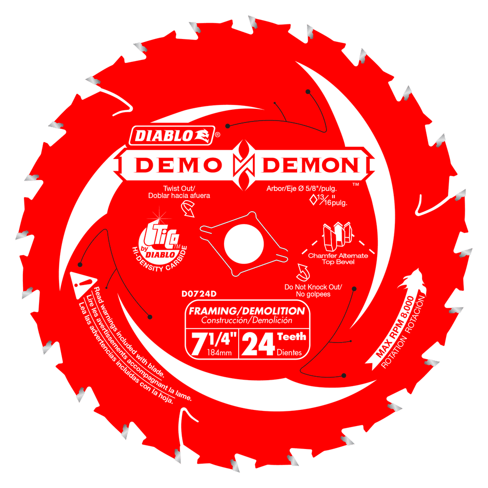 Diablo, Diablo D0724DA 7-1/4" x 24-Tooth Framing/Demolition Saw Blade