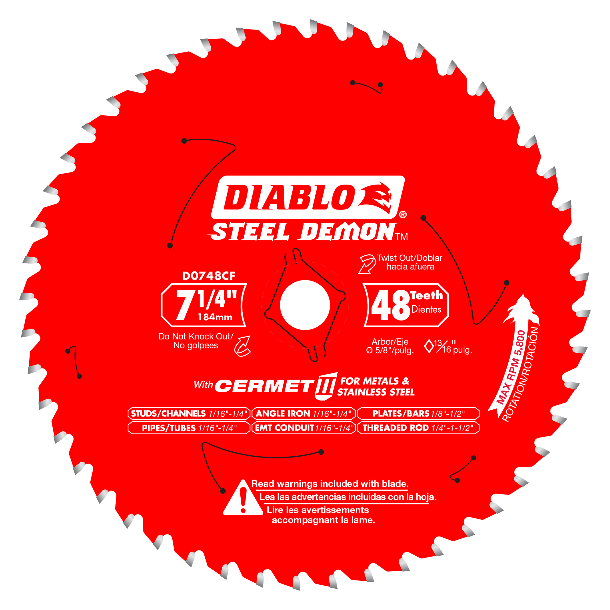 Diablo, Diablo D0748CFX 7-1/4" Steel Demon Cermet II Saw Blade