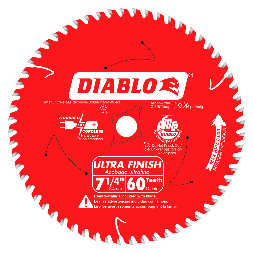 Diablo, Diablo D0760A 7-1/4" x 60 Tooth Ultra Finish Saw Blade