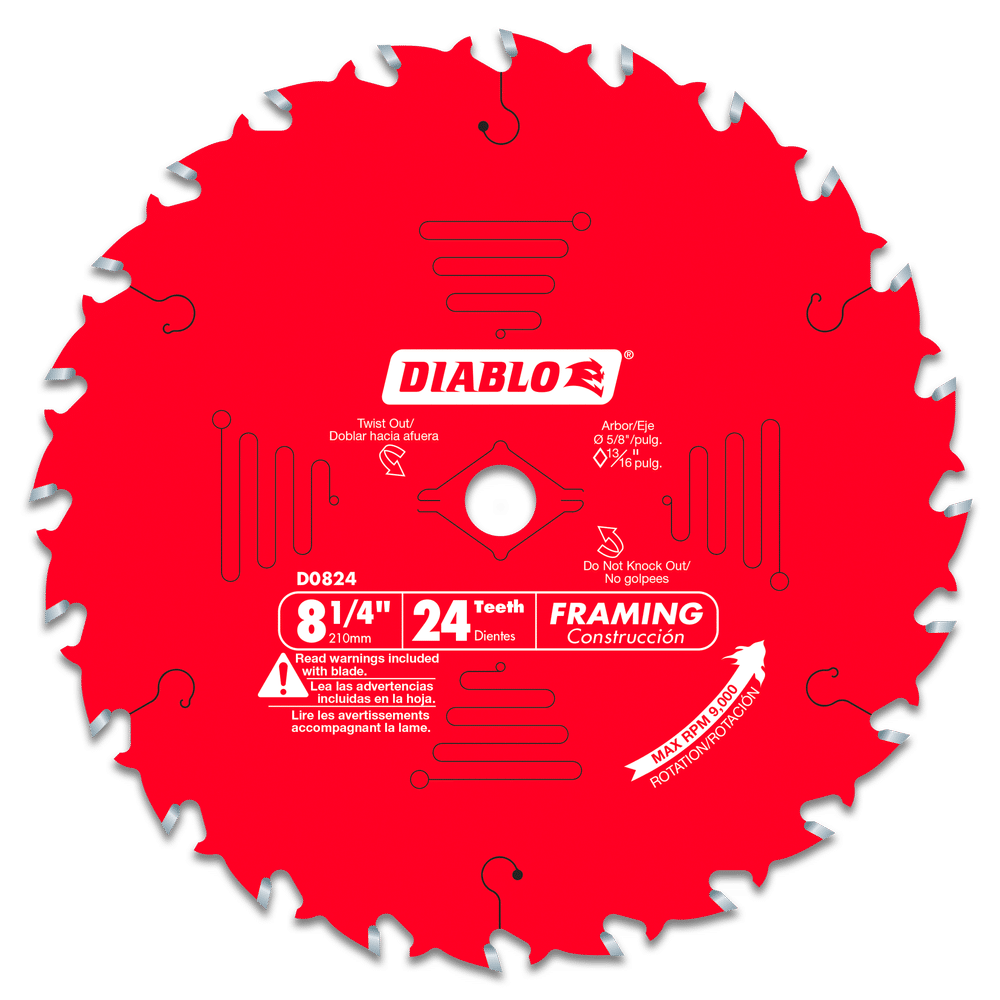 Diablo, Diablo D0824X 8-1/4" x 24 Tooth Framing Saw Blade