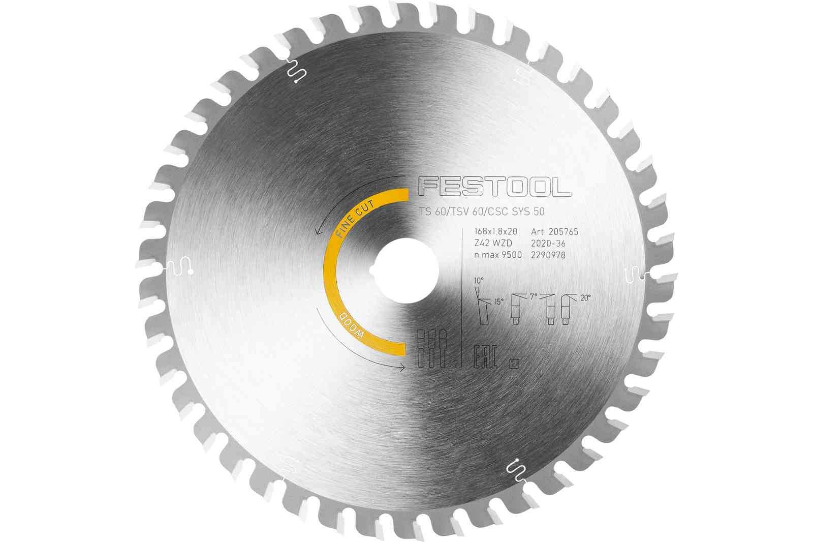 Festool, Festool 205772 WOOD FINE CUT HW 168mm Saw Blade