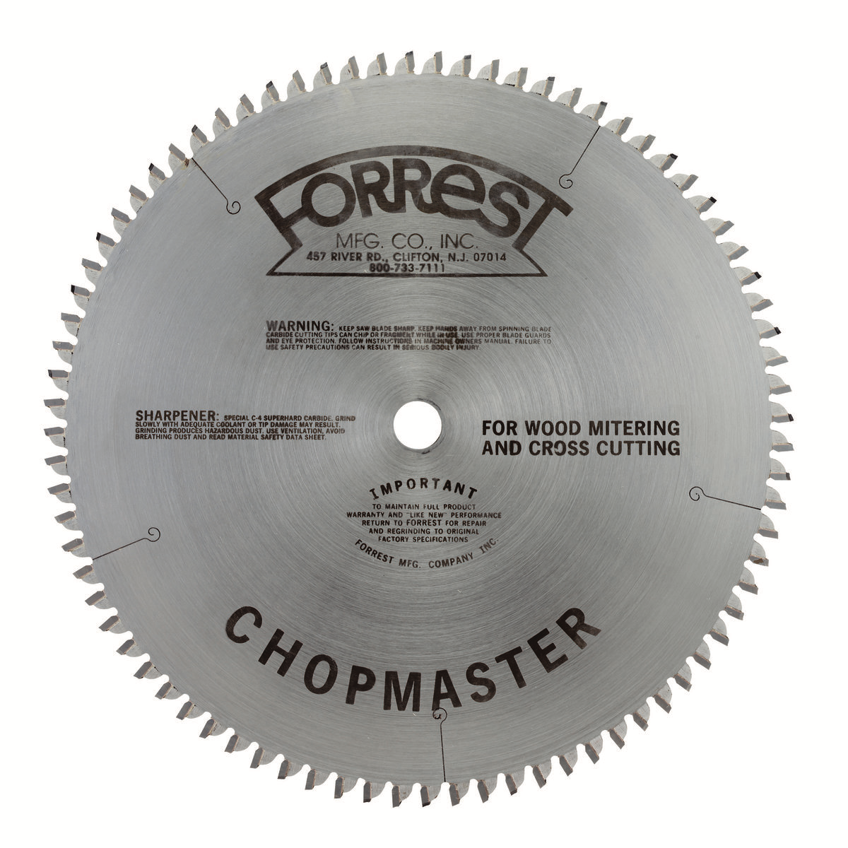 Forrest, Forrest CM10806105 10" Chop Master Saw Blade