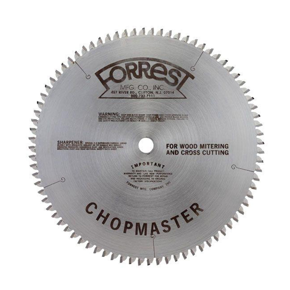 Forrest, Forrest CM12806115 12" Chop Master Saw Blade