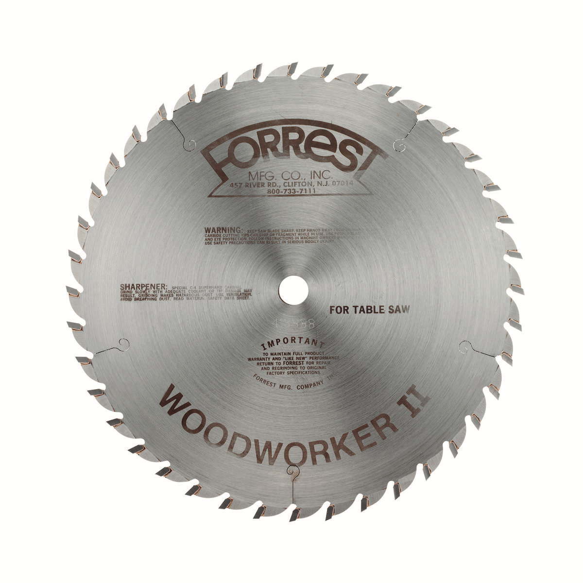 Forrest, Forrest WW10407125 10" Woodworker II Saw Blade