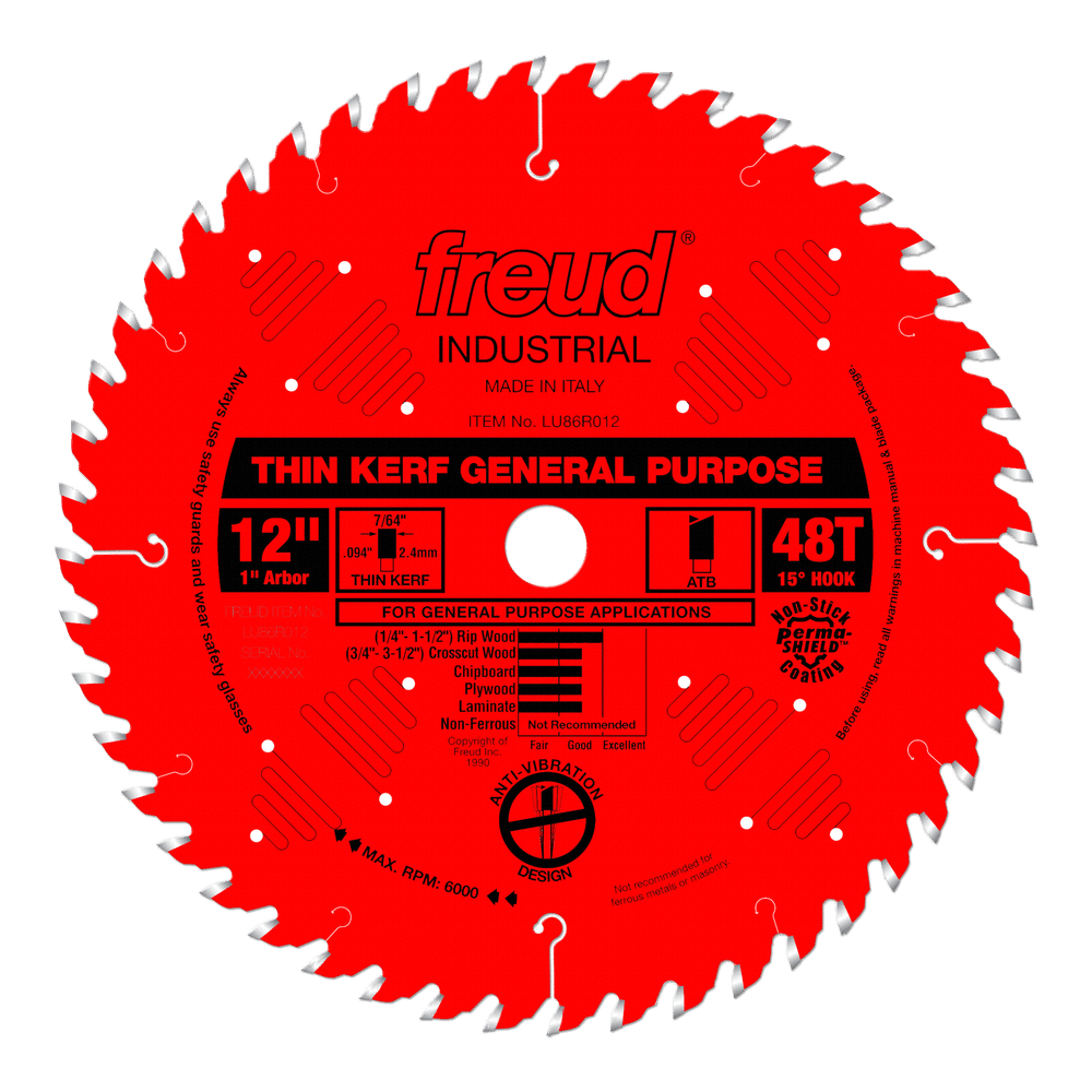 Freud, Freud LU86R012 12" Coated Thin Kerf General Purpose Blade