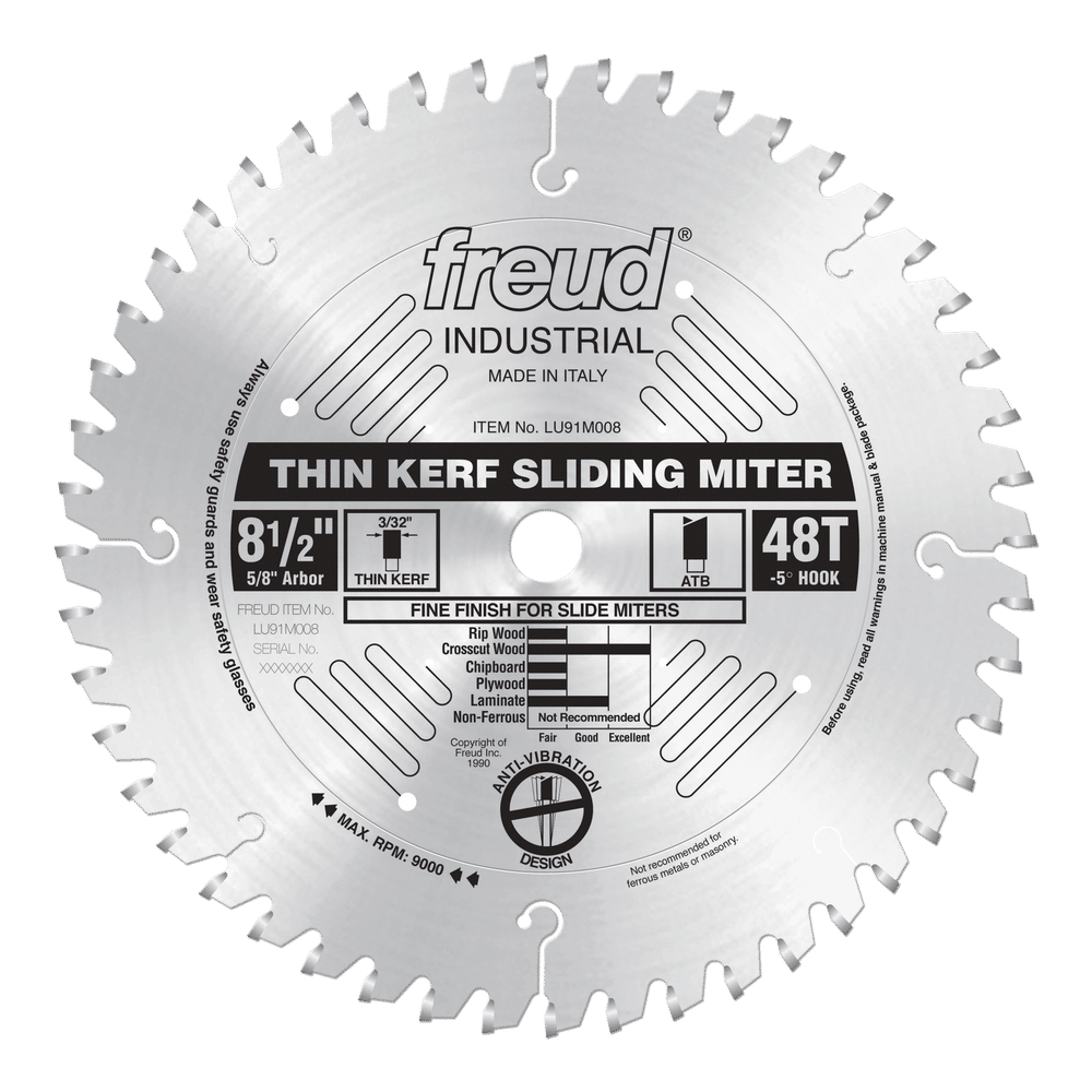 Freud, Freud LU91M008 8-1/2" Thin Kerf Sliding Compound Miter Saw Blade