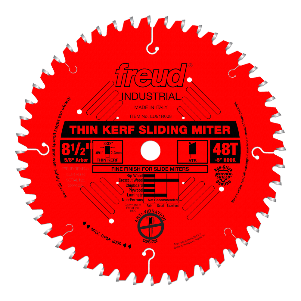 Freud, Freud LU91R008 8-1/2" Coated Thin Kerf Sliding Compound Miter Saw Blade