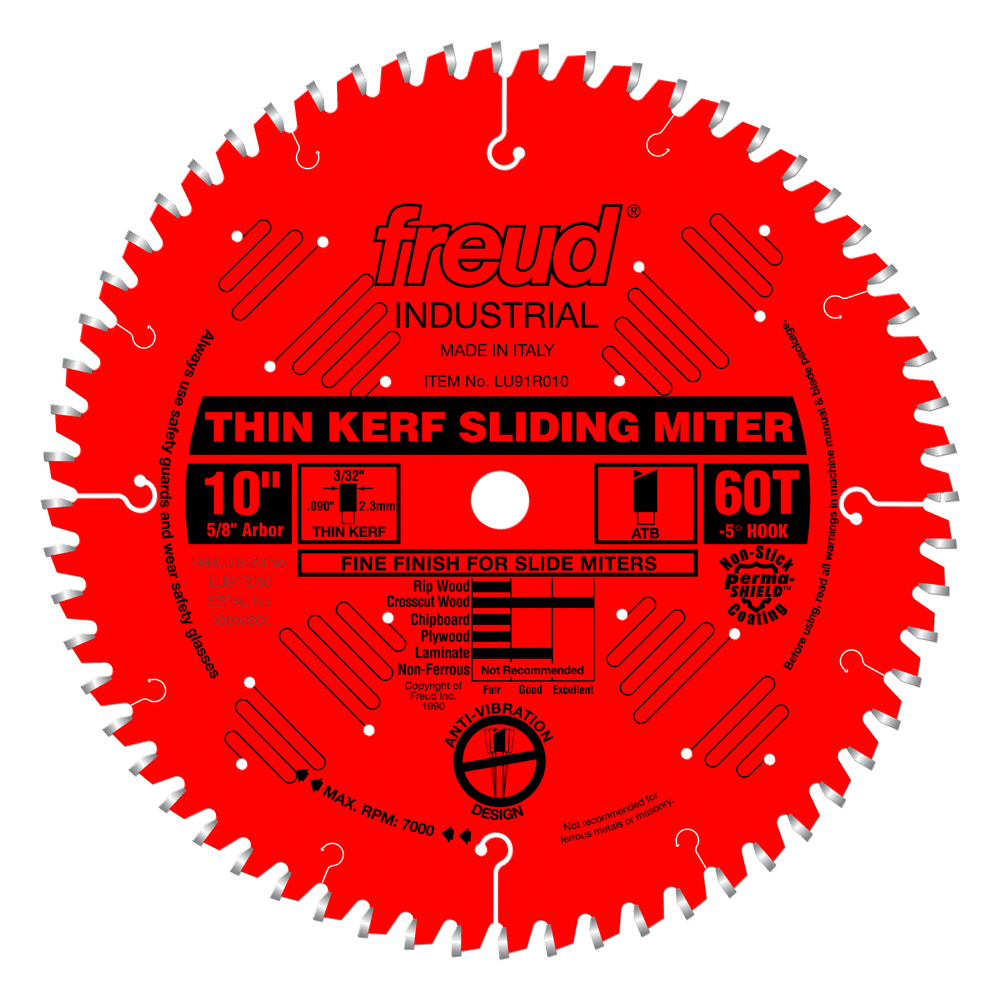 Freud, Freud LU91R010 10" Coated Thin Kerf Sliding Compound Miter Saw Blade