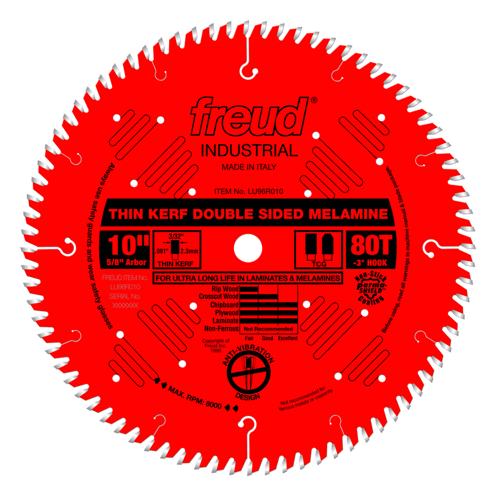 Freud, Freud LU96R010 10" Coated Thin Kerf Double Sided Laminate / Melamine Saw Blade