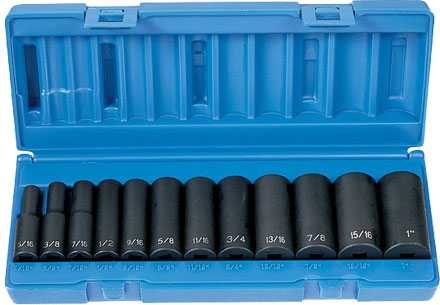 Grey, Grey Pneumatic 1213D 3/8" Impact Socket Set