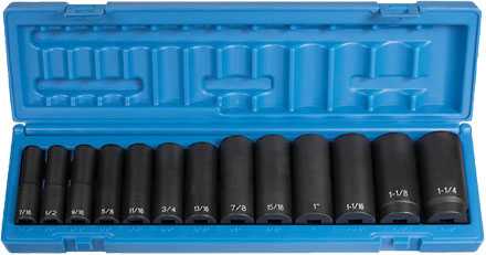 Grey, Grey Pneumatic 1312D 1/2" Impact Socket Set