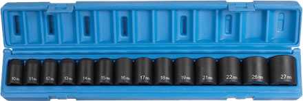 Grey, Grey Pneumatic 1412M 1/2" Impact Socket Set