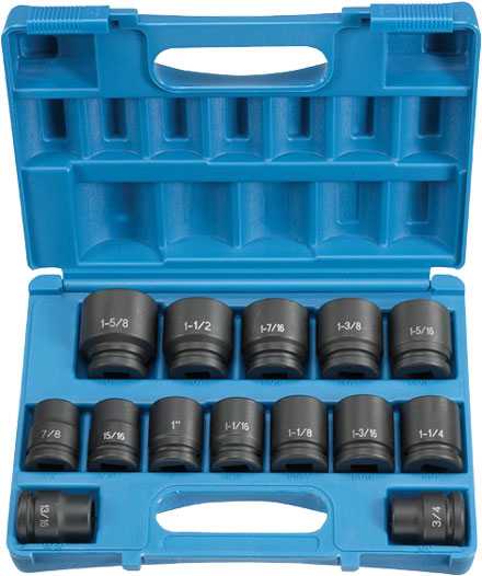 Grey, Grey Pneumatic 8038 3/4" Impact Socket Set