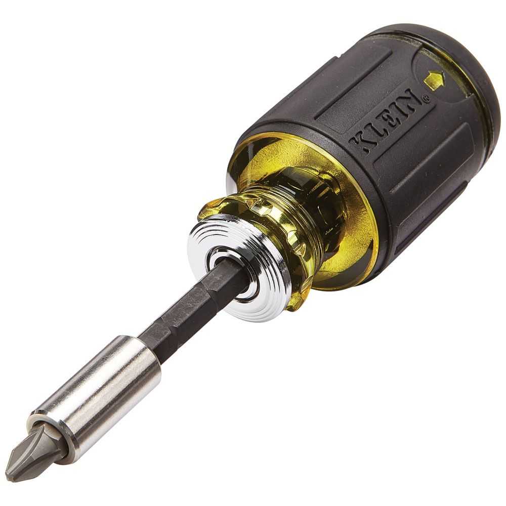 Klein, Klein 32308 8-in-1 Multi-Bit Adjustable Length Stubby Screwdriver