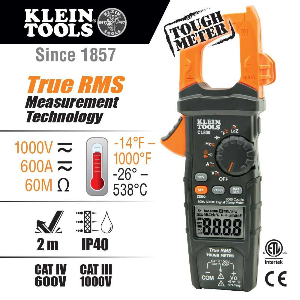 Klein, Klein CL800 Digital Clamp Meter