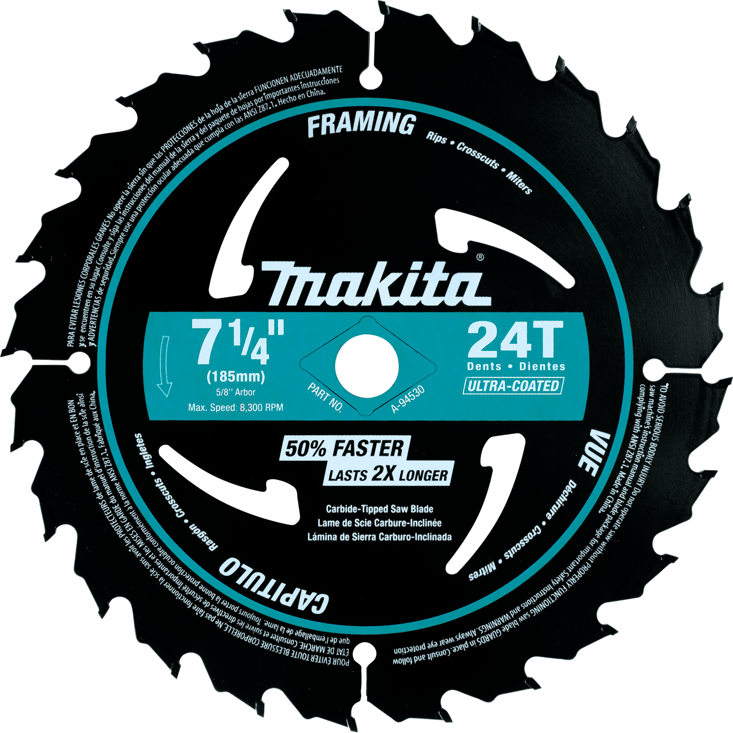 Makita, Makita A-94530 7-1/4" 40T Carbide-Tipped Ultra-Coasted Circular Saw Blade