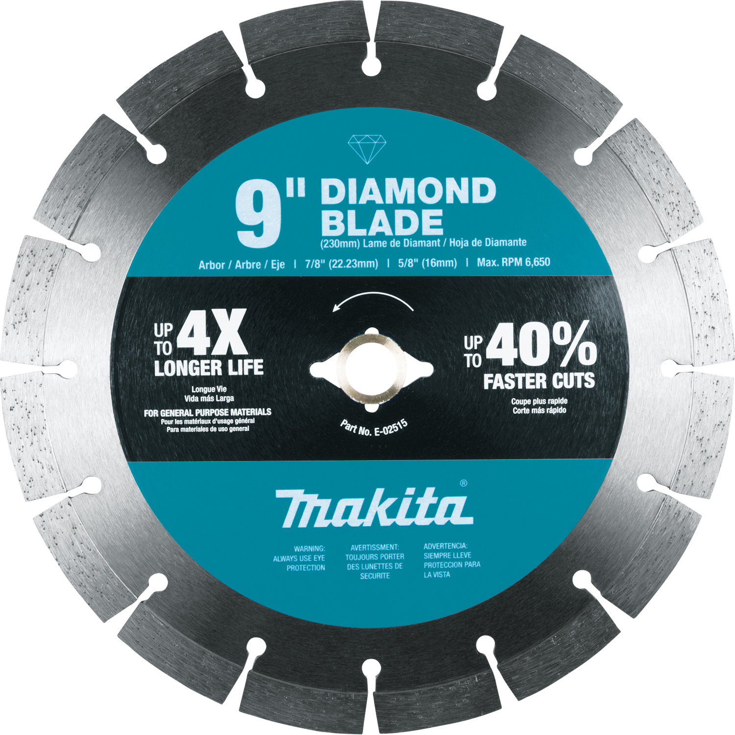 Makita, Makita E-02515 9" Diamond Blade, Segmented, General Purpose