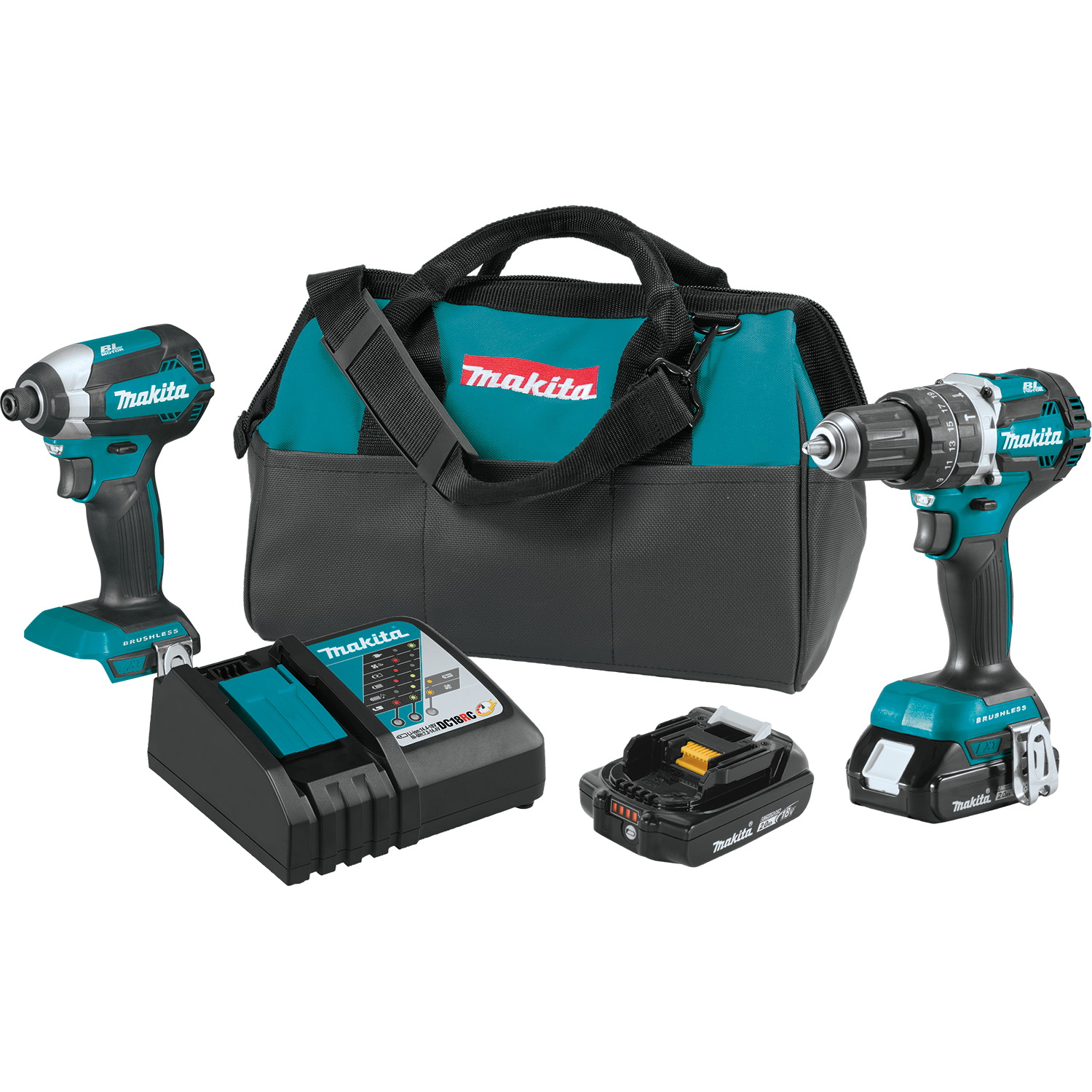 Makita, Makita XT269R 18 Volt LXT 2-Tool Compact Brushless Cordless Combo Kit