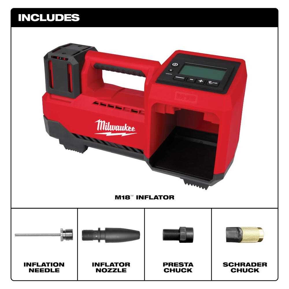 Milwaukee, Milwaukee 2848-20 M18 18V Cordless Tire Inflator (Tool Only)