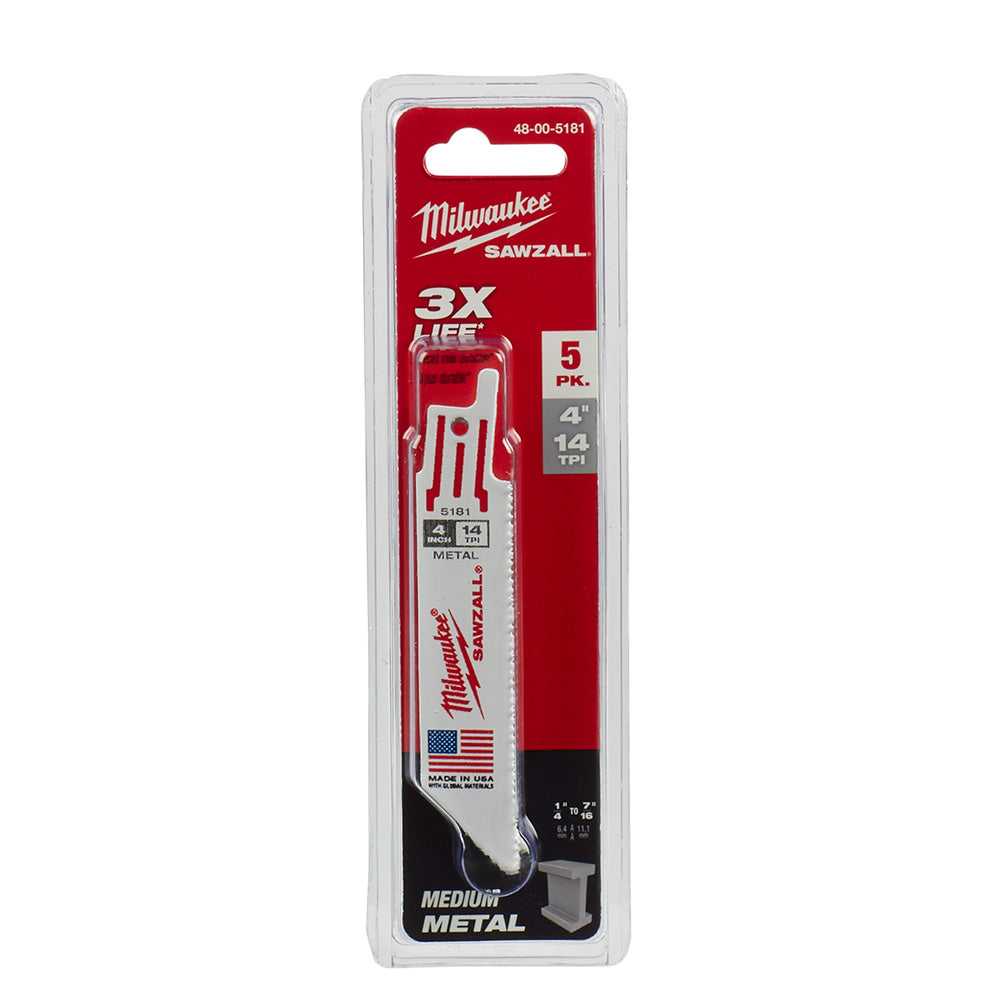 Milwaukee, Milwaukee 4" x 14 TPI Metal Cutting Sawzall Blades