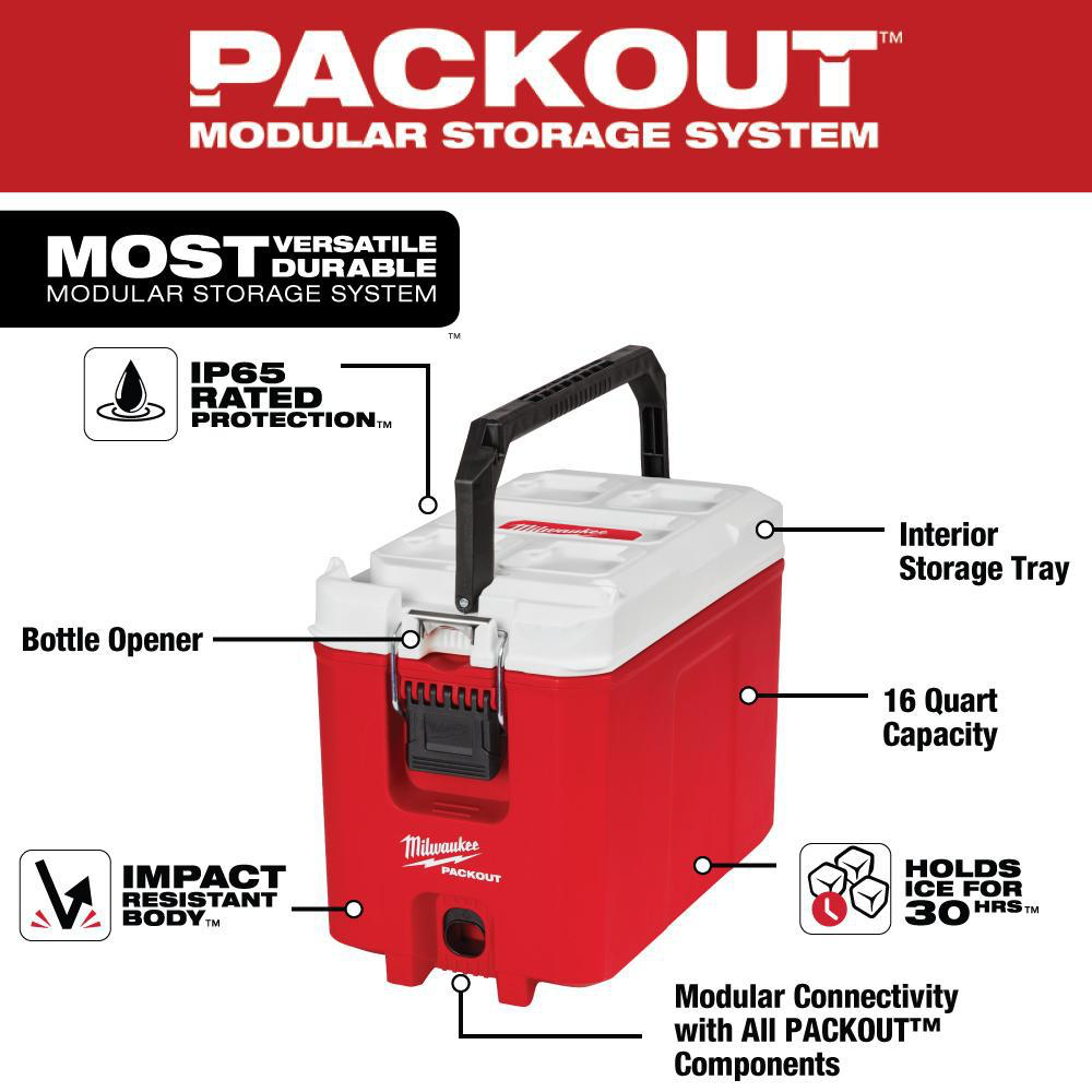 Milwaukee, Milwaukee 48-22-8302 PackOut 16 Qt Compact Cooler