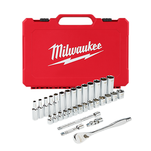 Milwaukee, Milwaukee 48-22-9508 3/8" Drive 32 Piece Ratchet & Socket Set - Metric