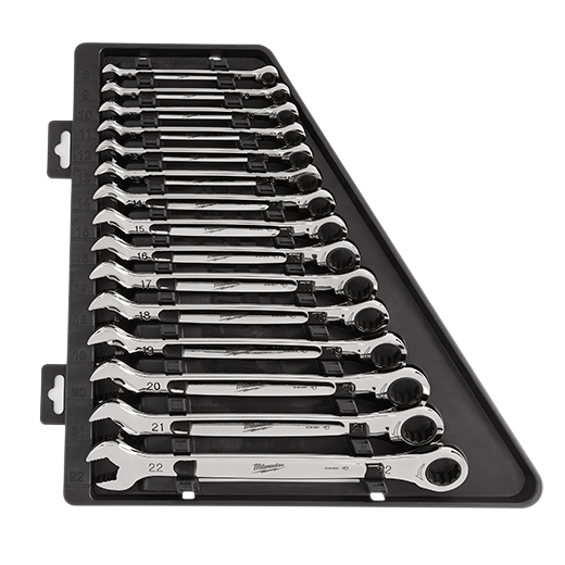 Milwaukee, Milwaukee 48-22-9516 15 Piece Ratcheting Combination Wrench Set - Metric