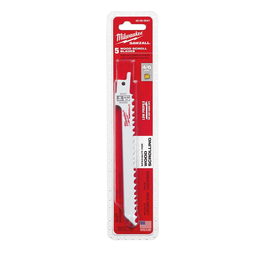 Milwaukee, Milwaukee 6" x 4/6 TPI Wood Cutting Sawzall Blades