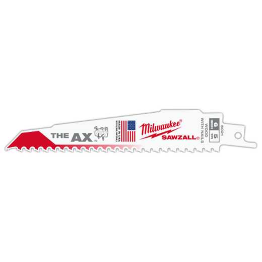 Milwaukee, Milwaukee THE AX 6" x 5 TPI Nail Embedded Wood Sawzall Blades