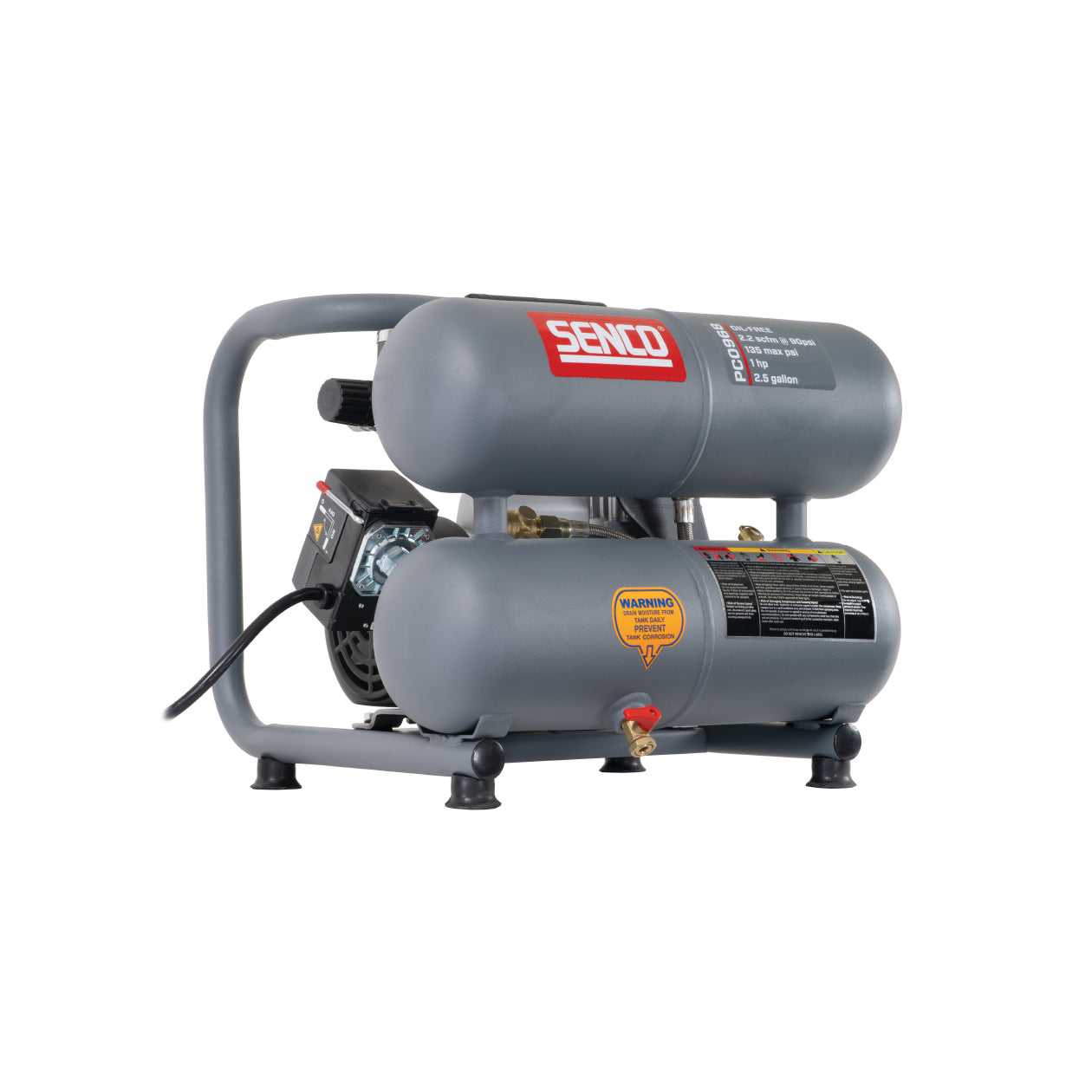 Senco, Senco PC0968 1 HP, 2-1/2 Gallon Twin Tank Air Compressor