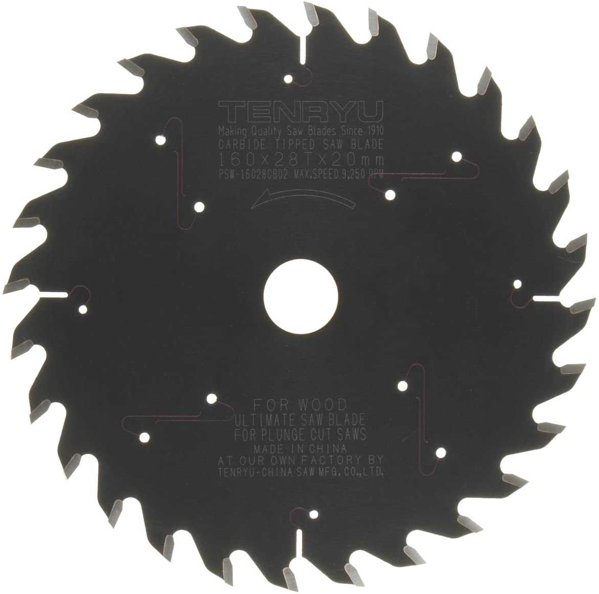 Tenryu, Tenryu PSW-16028CBD2 160mm Plunge-Cut Saw Blade