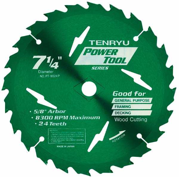 Tenryu, Tenryu PT-18524P Bullfrog 7-1/4" Power Tool Series Saw Blade