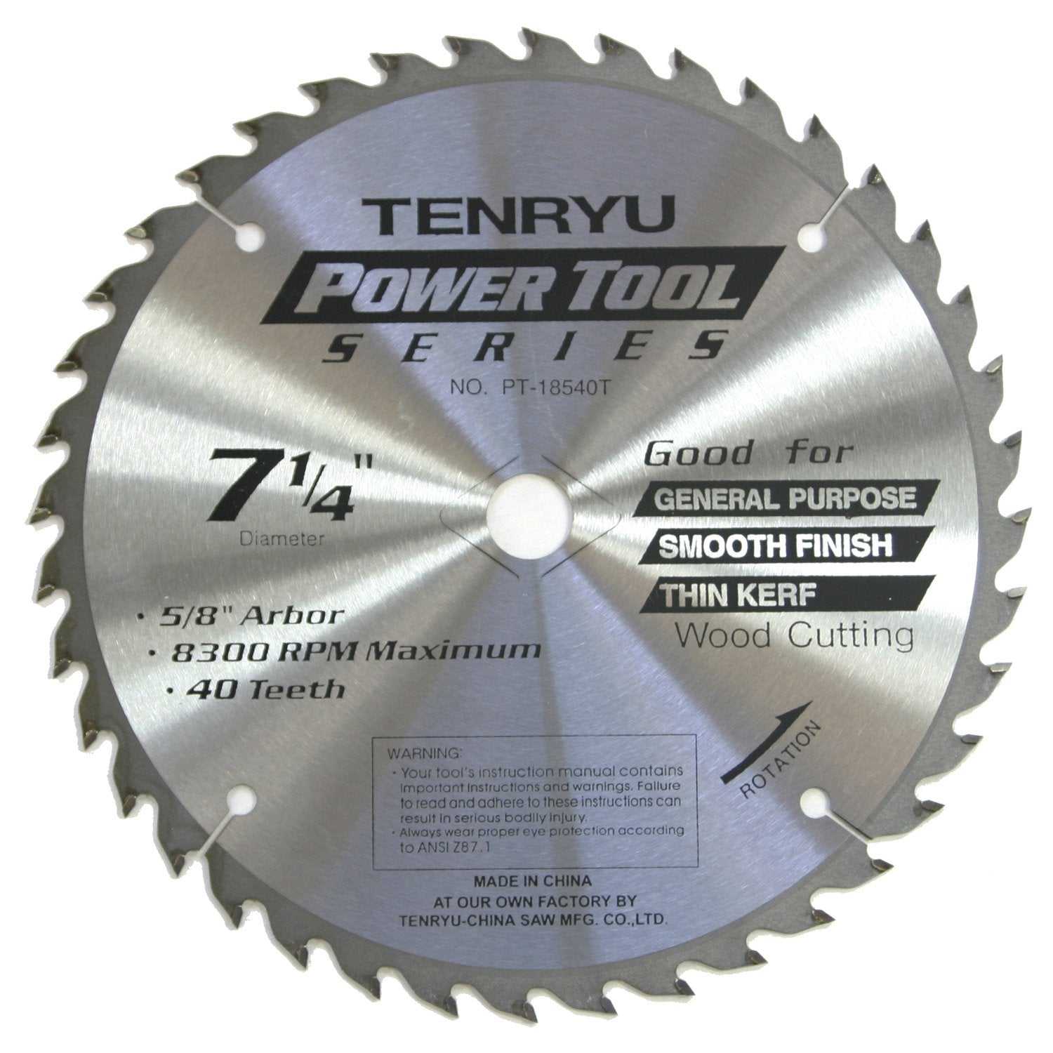 Tenryu, Tenryu PT-18540T 7-1/4" Power Tool Series Circular Saw Blade