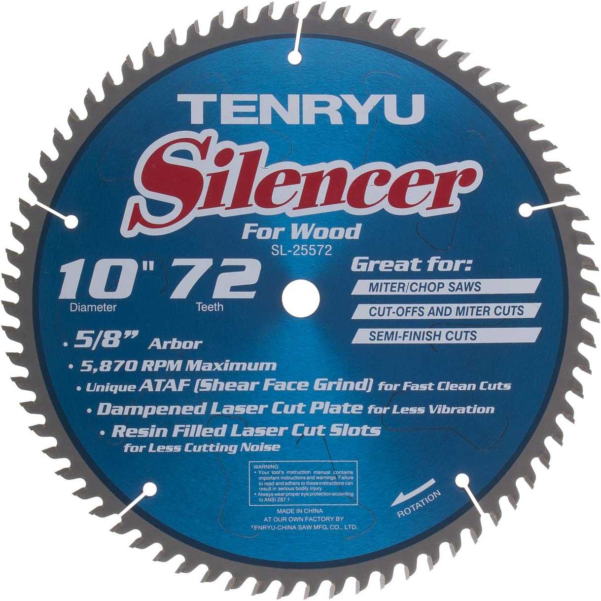 Tenryu, Tenryu SL-25572 10" Silencer-Series Miter Saw Blade