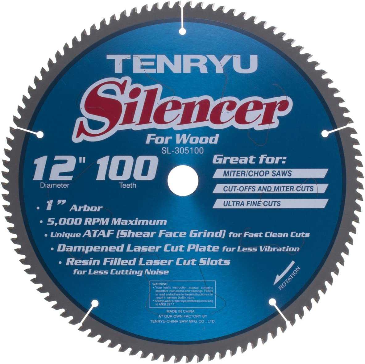 Tenryu, Tenryu SL-305100 12" Silencer-Series Miter Saw Blade