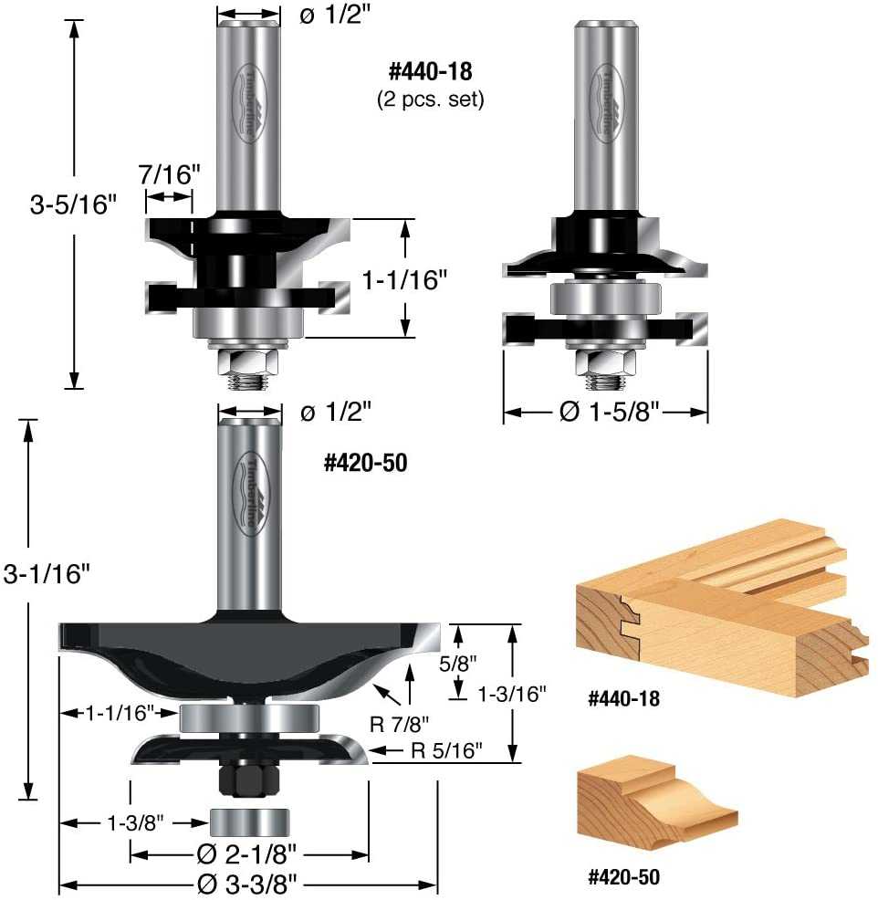 Timberline, Timberline TRS-250 3 Piece Ogee Raised Panel Door Making Set with Back Cutter